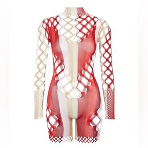 Poster Girl Bounty Playsuit Burgundy Stripe